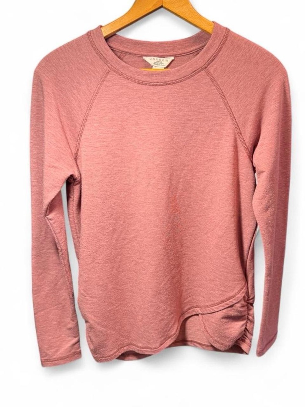 Danskin Long Sleeve Crewneck Top - Dusty Rose